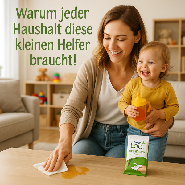 Mutter-putzt-mit-L-O-C-Wischtuchern