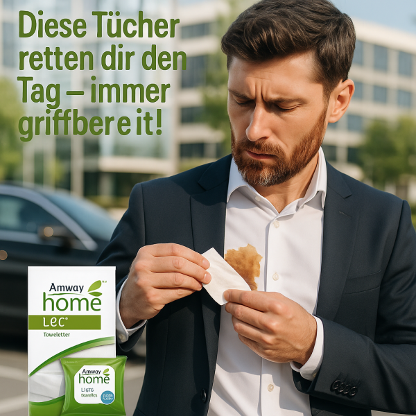 Geschaftsmann-entfernt-Kaffeefleck-im-Freien